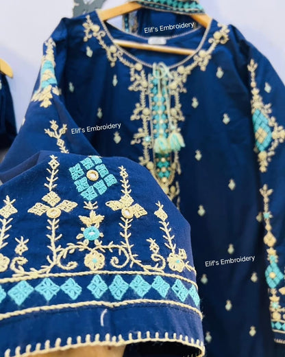 Ruq e Gul - 3Pc Hand Embroidered Suit