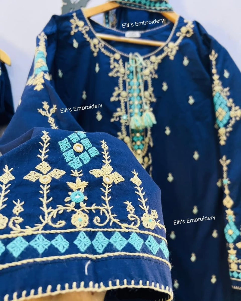 Ruq e Gul - 3Pc Hand Embroidered Suit