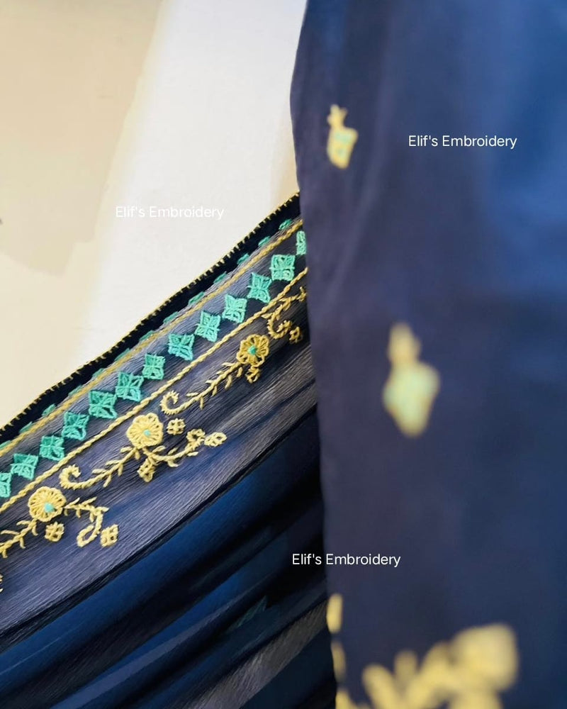 Ruq e Gul - 3Pc Hand Embroidered Suit