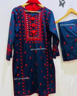 Nergis - 3Pc Hand Embroidered Suit