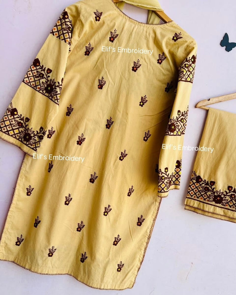 Hoor e Ain - 2Pc Hand Embroidered Suit