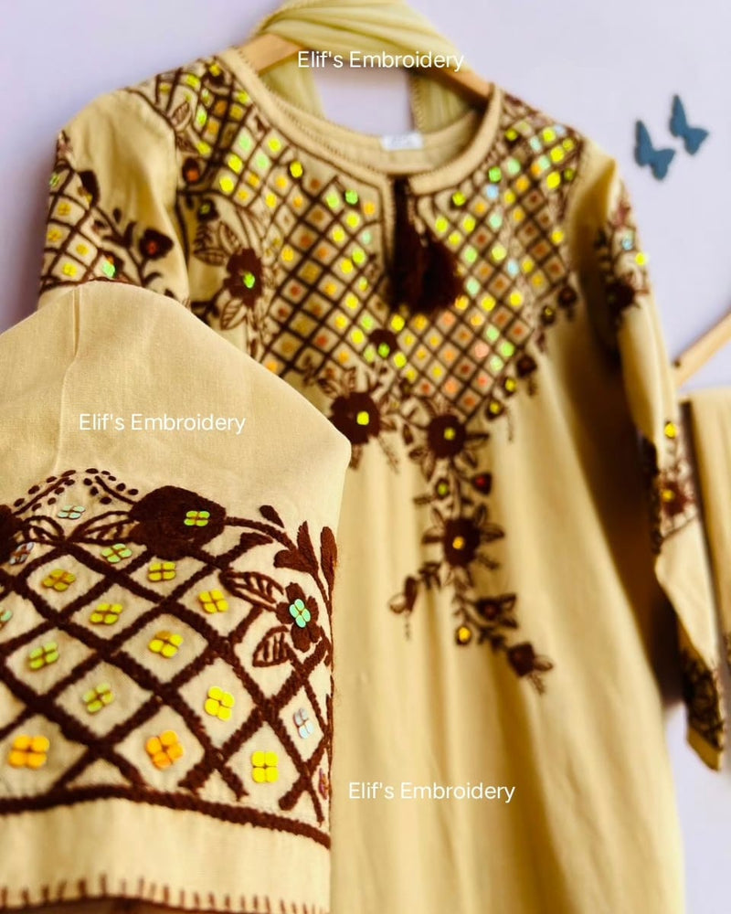 Hoor e Ain - 2Pc Hand Embroidered Suit