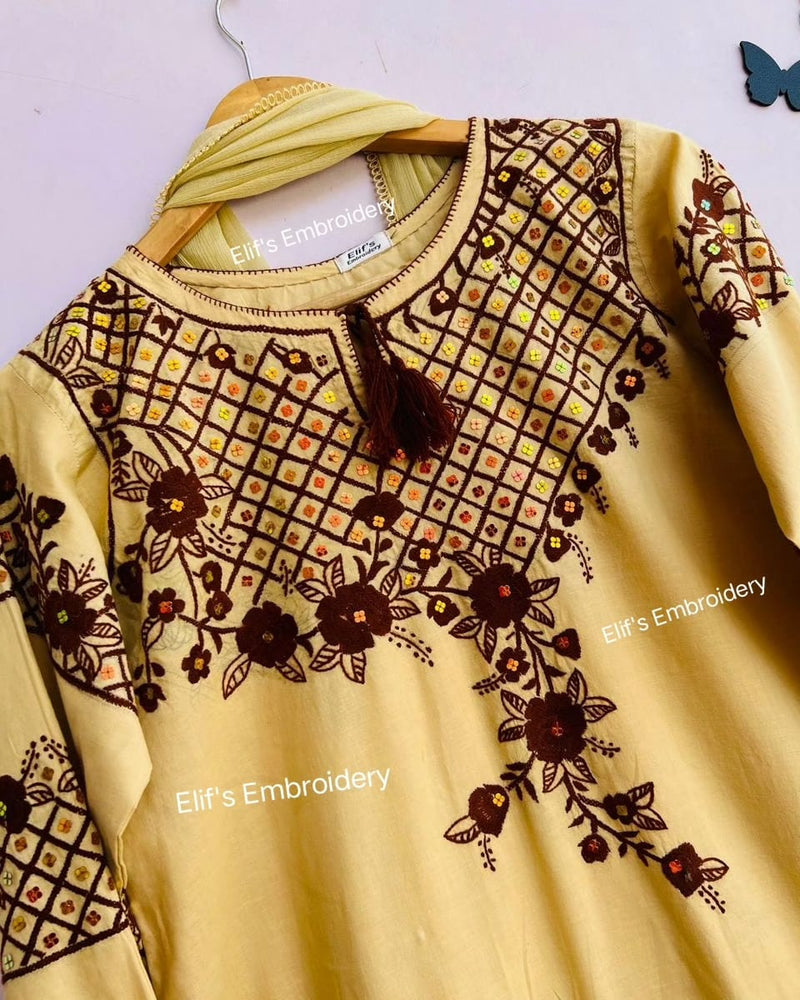 Hoor e Ain - 2Pc Hand Embroidered Suit
