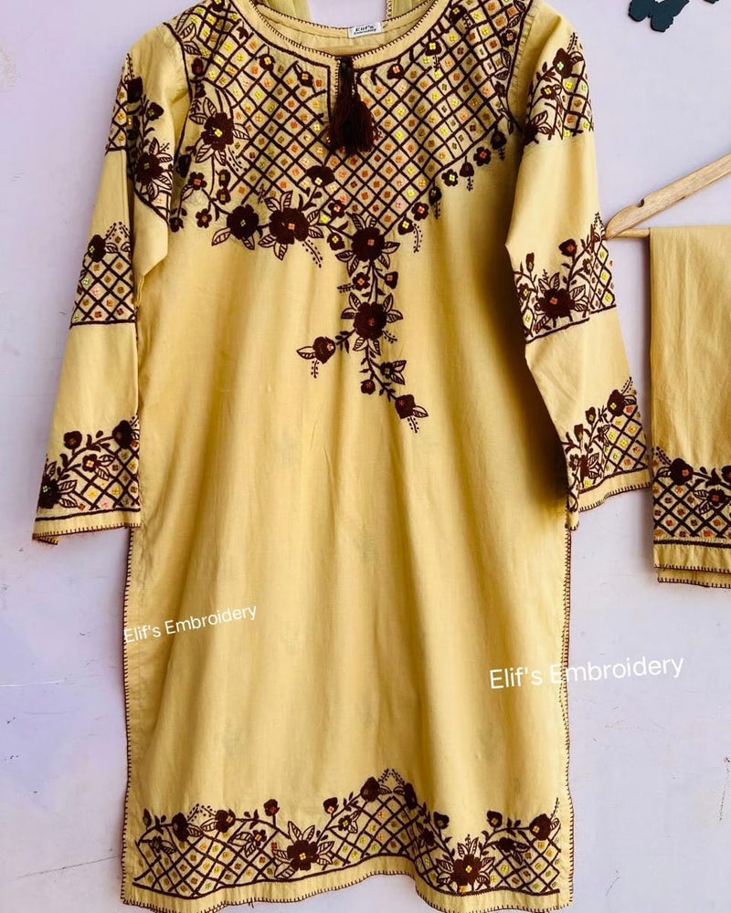 Hoor e Ain - 2Pc Hand Embroidered Suit