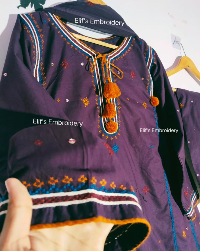 Areej - 3Pc Hand Embroidered Suit