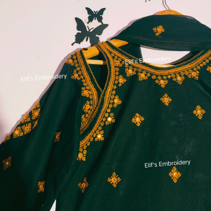 Meher e Zehra - 3Pc Hand Embroidered Suit