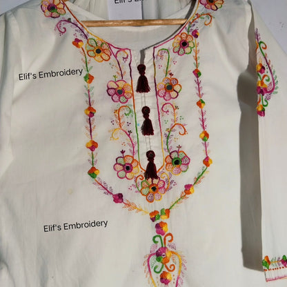 Hoor e Ain - 3Pc Hand Embroidered Suit