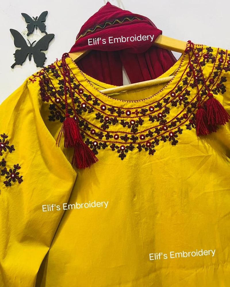 Mah e Huma - 3Pc Hand Embroidered Suit