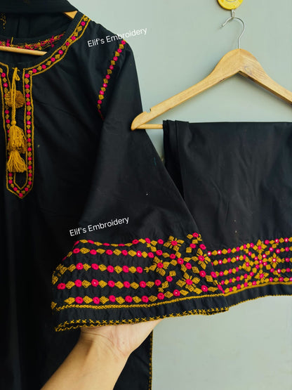Ghazail - 3Pc Hand Embroidered suit
