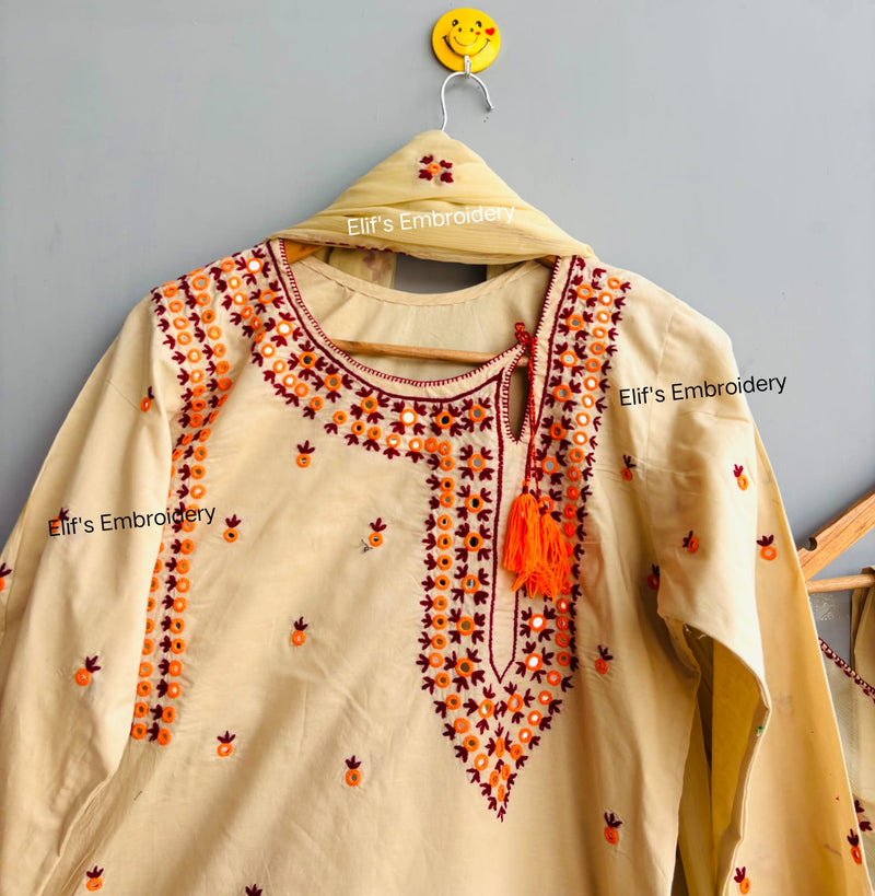 Malmis - 3Pc Hand Embroidered Suit