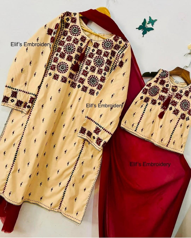 Sahar - 3Pc Hand Embroidered Suit