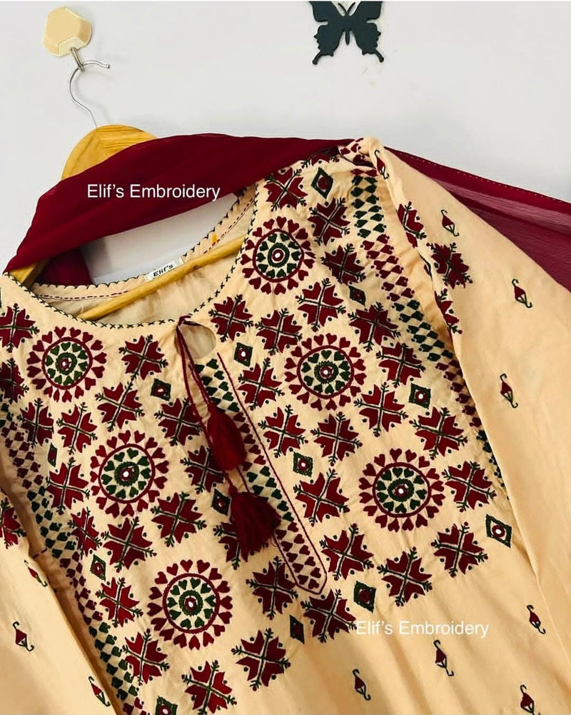 Sahar - 3Pc Hand Embroidered Suit