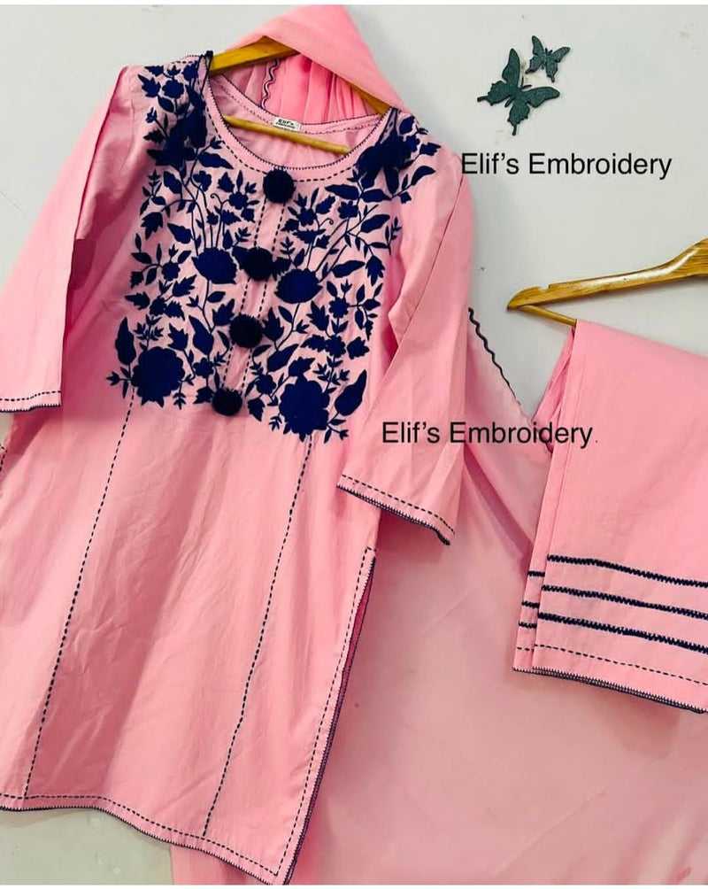 Gulalai - 3Pc Hand Embroidered suit