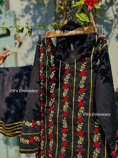 Gulmeen - 3Pc Hand Embroidered Mom suit