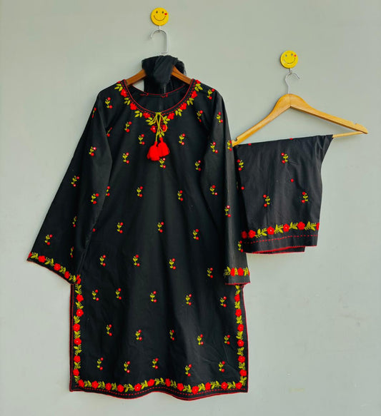 Zainab - 3Pc Hand Embroidered Suit