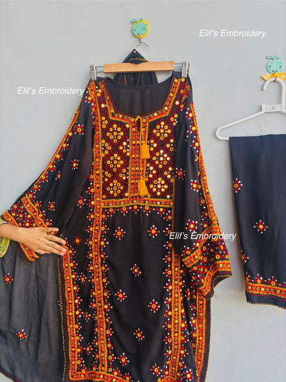Nawal -  3pc Hand Embroidered suit