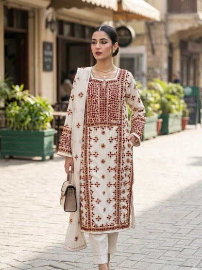 Minha - 3Pc Hand Embroidered Suit