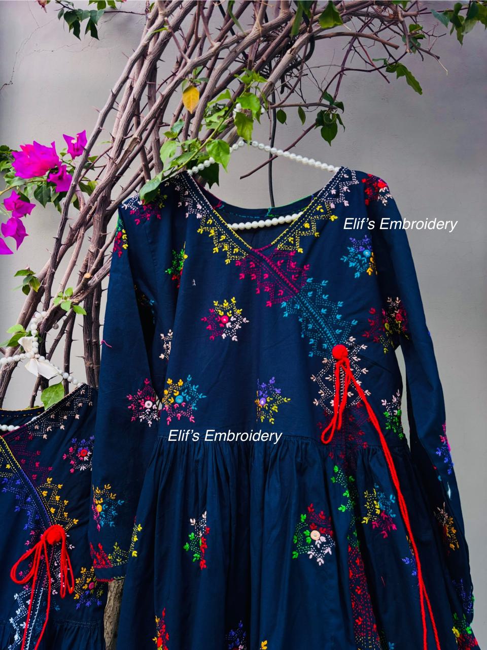 Midnight Garden - 2PC Hand Embroidered Suit