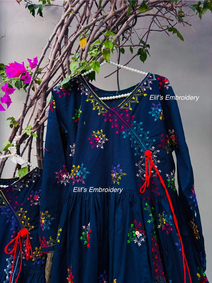 Midnight Garden - 2PC Hand Embroidered Suit