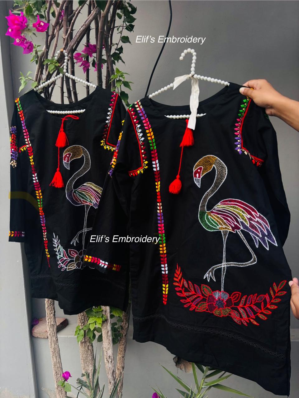 Peacock - Hand Embroidered Top