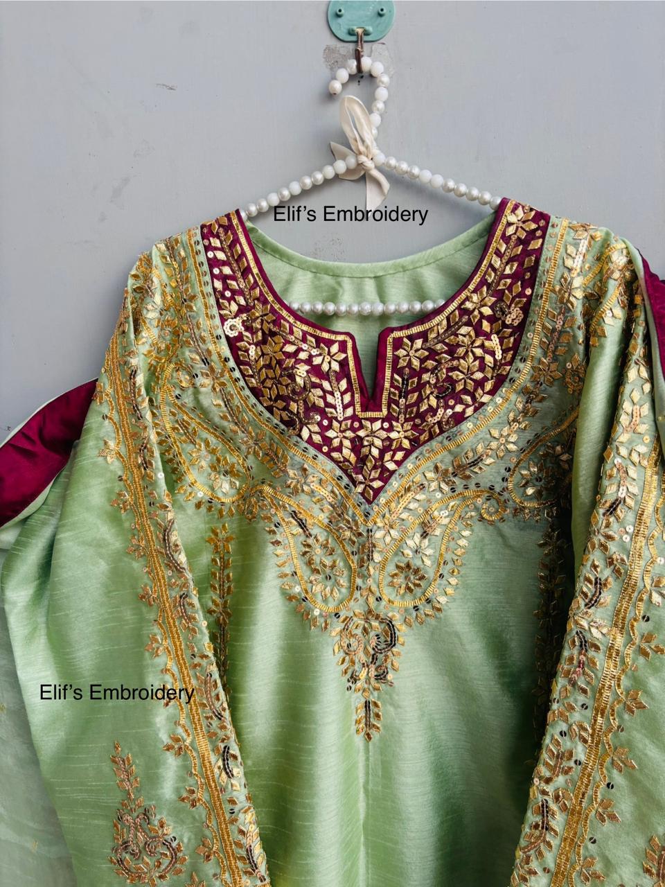 Royal Bloom - 3 PC Hand Embroidered Suit