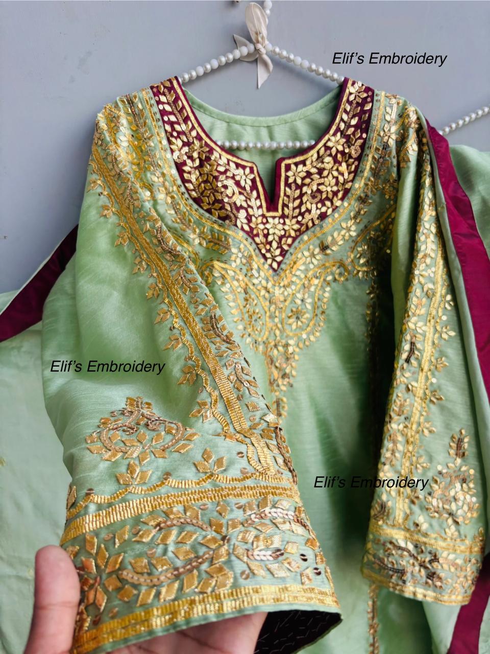 Royal Bloom - 3 PC Hand Embroidered Suit