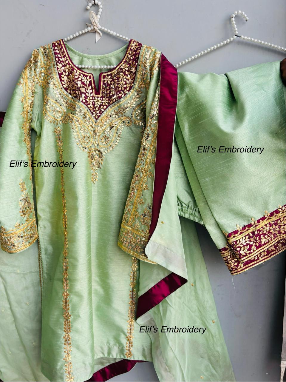 Royal Bloom - 3 PC Hand Embroidered Suit