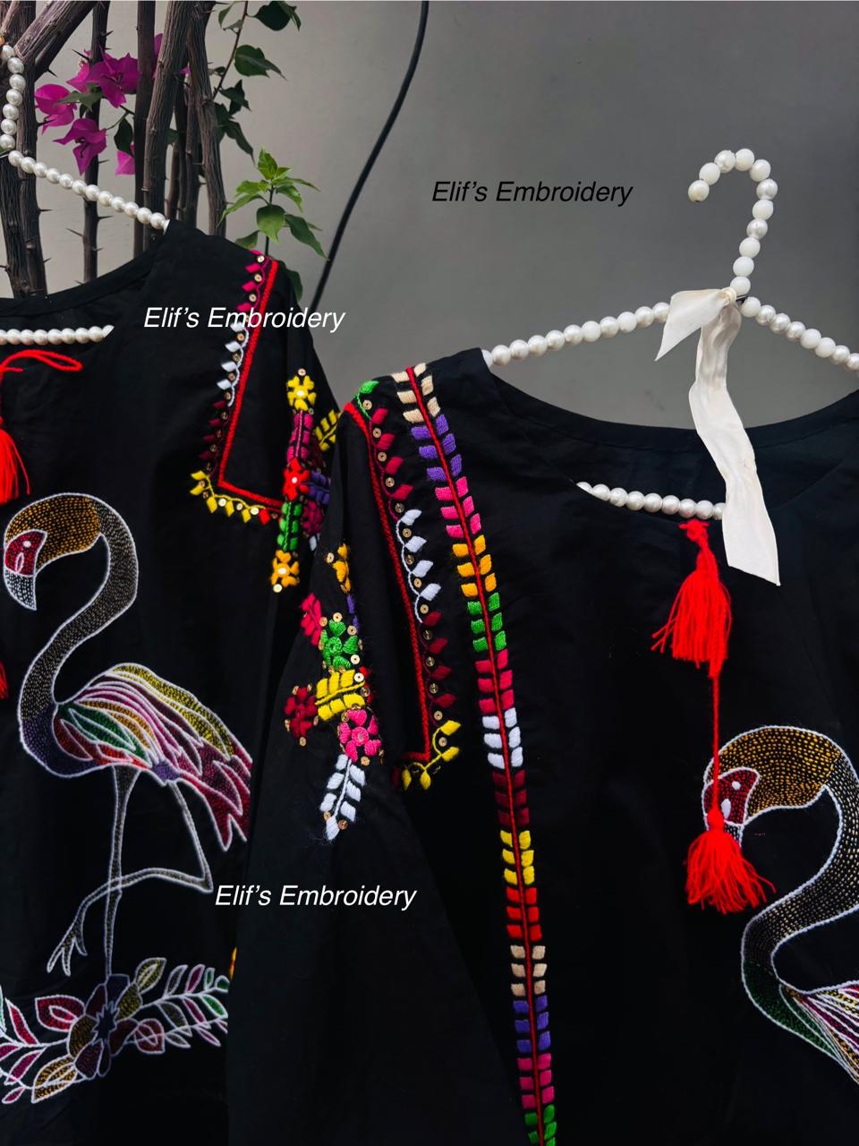 Peacock - Hand Embroidered Top