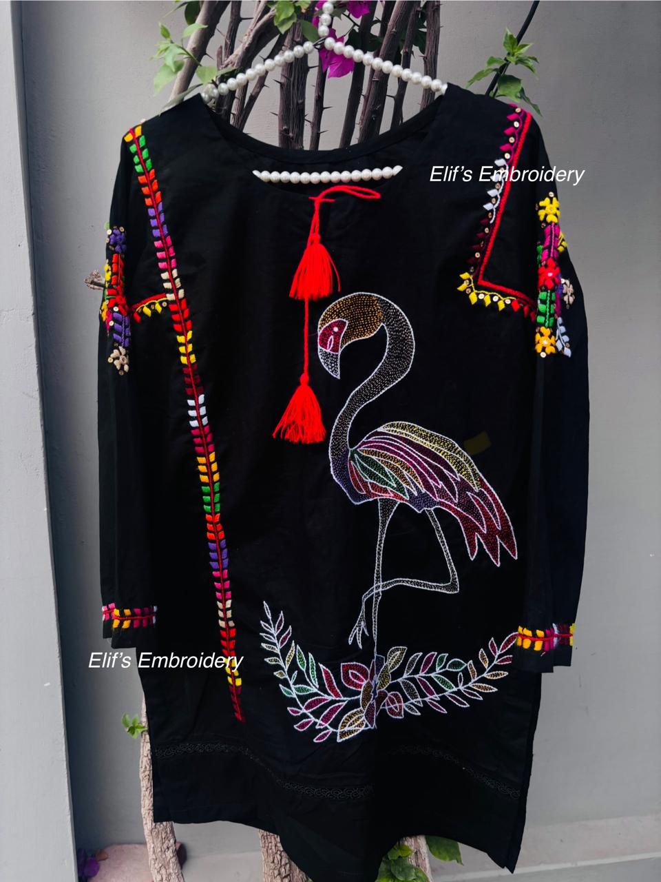 Peacock - Hand Embroidered Top