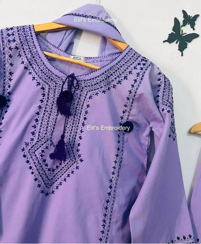Rosy Resham - 3pc Hand Embroidered Suit