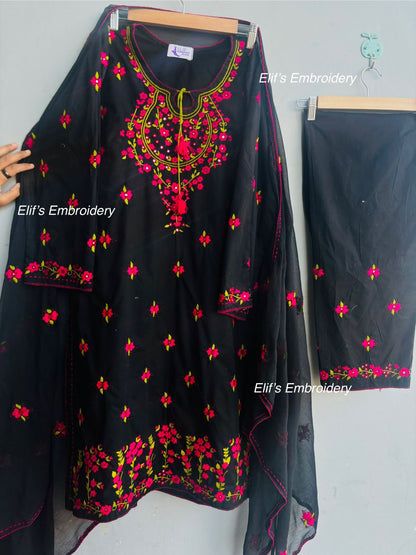 Zehraen - 3Pc Hand Embroidered Suit