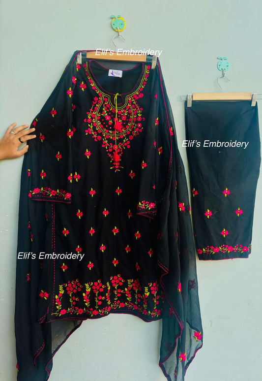 Zehraen - 3Pc Hand Embroidered Suit