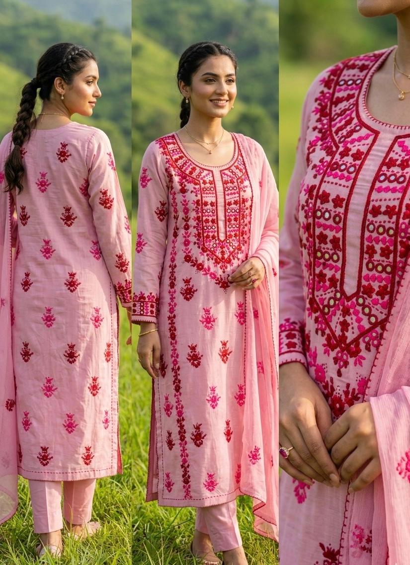 Hadeel - 3Pc Hand Embroidered Suit