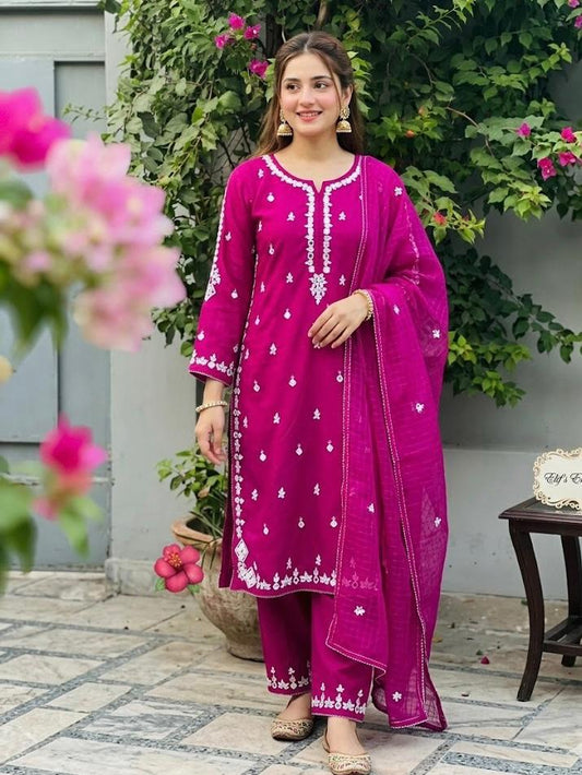 Zohila - 3Pc Hand Embroidered Suit