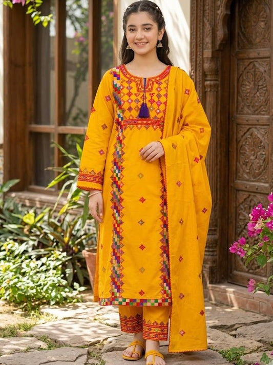 Rameen - 3Pc Hand Embroiderd Suit