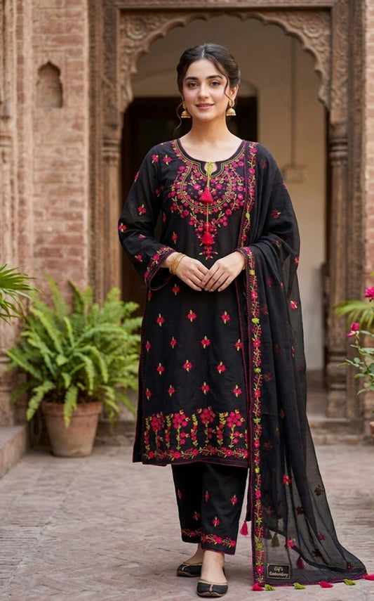 Zehraen - 3Pc Hand Embroidered Suit