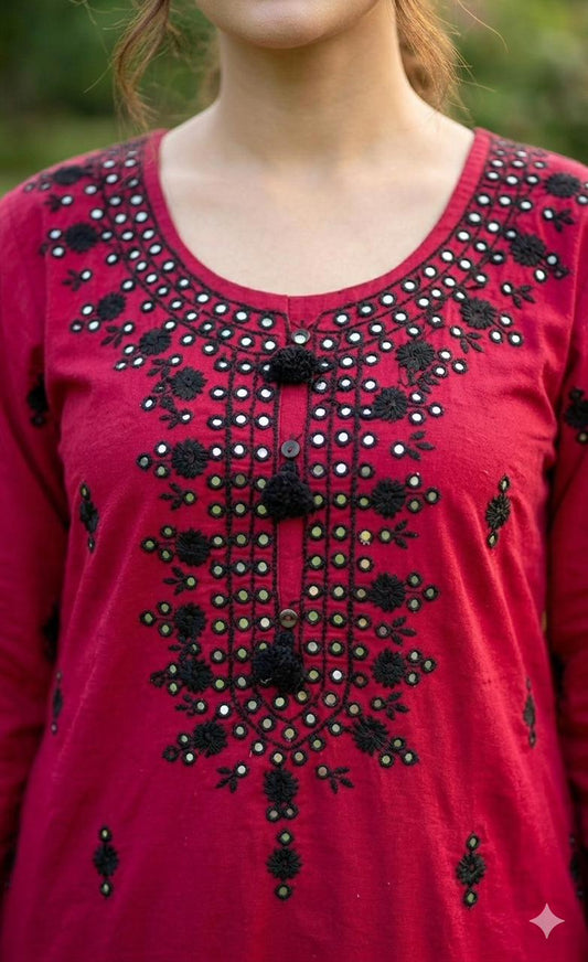 Shehzeen - 3Pc Hand Embroidered Suit