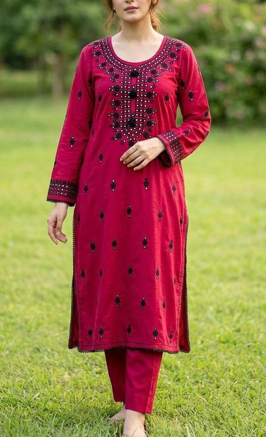 Shehzeen - 3Pc Hand Embroidered Suit