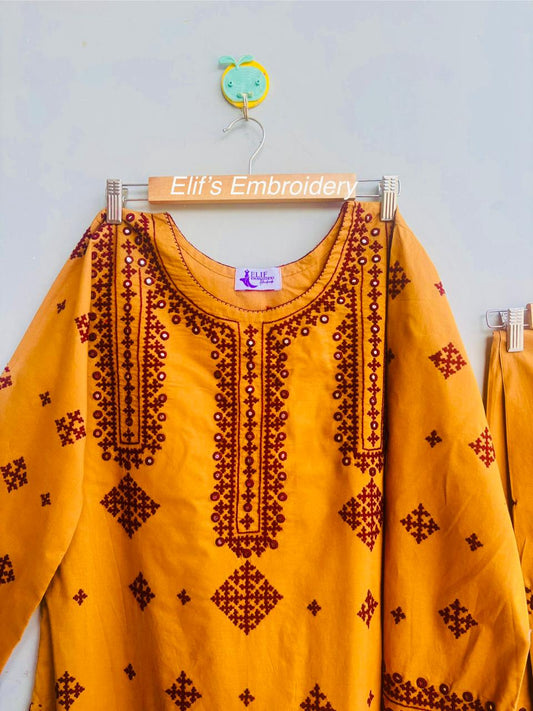 Fatima - 3PC Hand Embroidered Suit