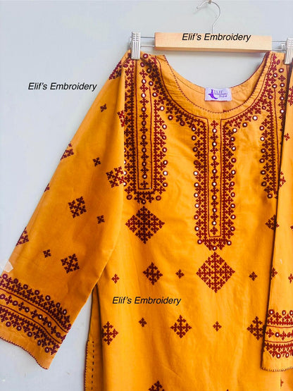 Fatima - 3PC Hand Embroidered Suit