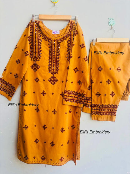 Fatima - 3PC Hand Embroidered Suit