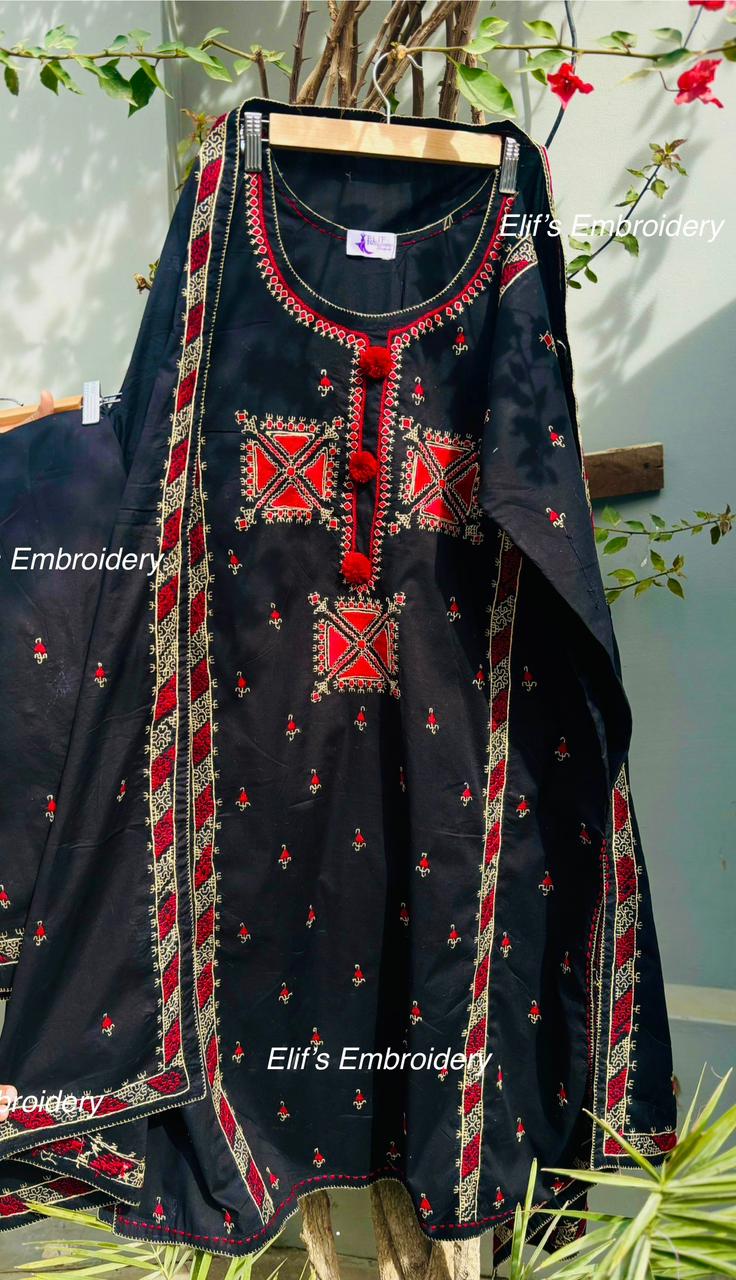 Zuleikha - 3Pc Hand Embroidered Suit