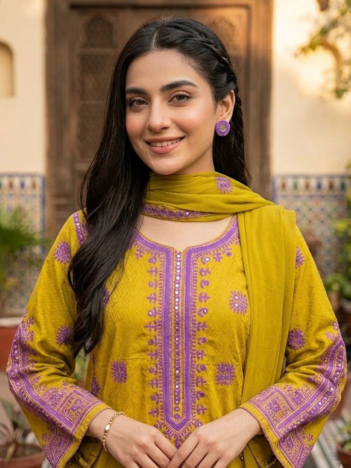 Safiya - 3Pc Hand Embroidered Suit