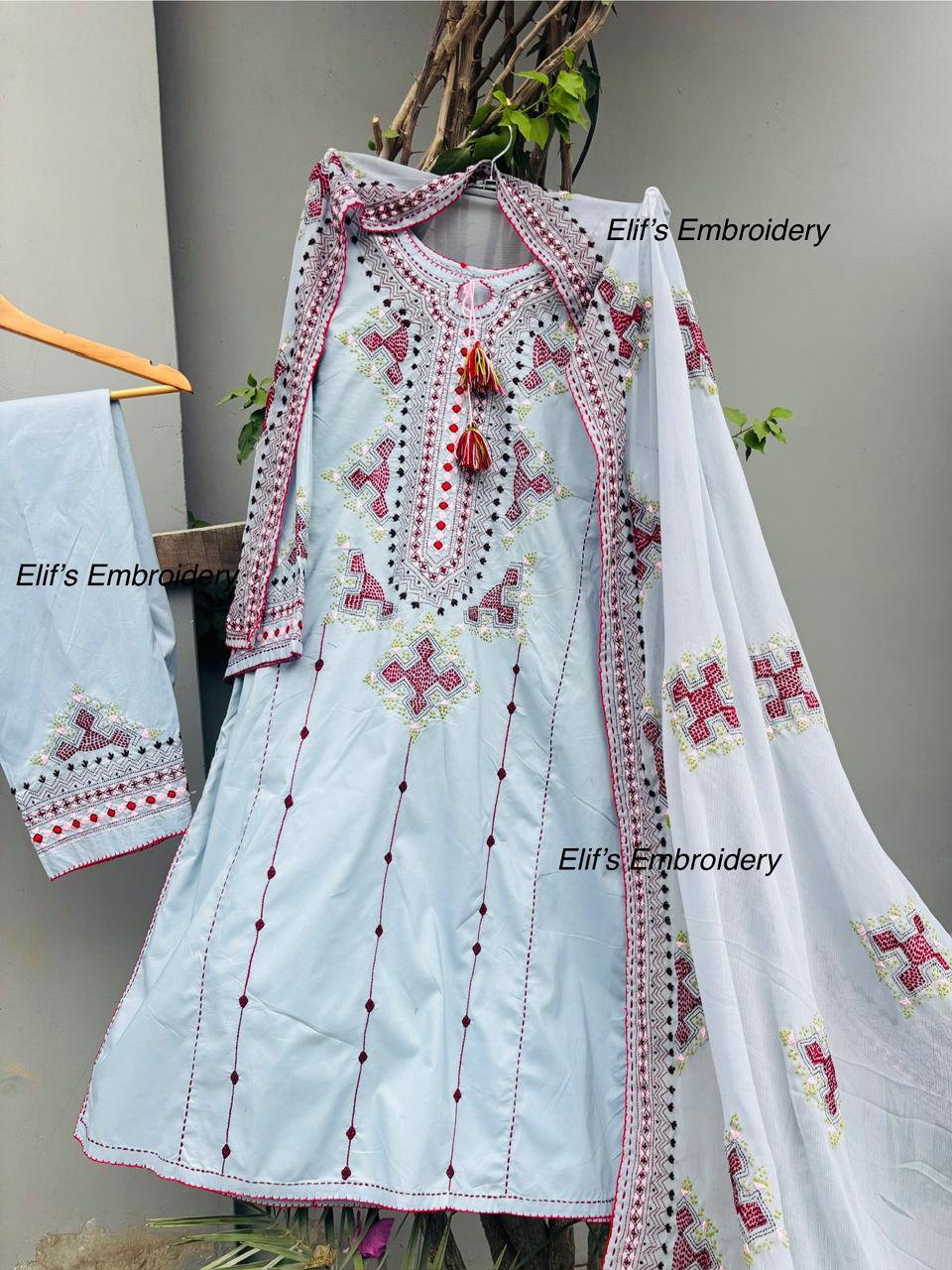 Ayzel - 3Pc Hand Embroidered Suit