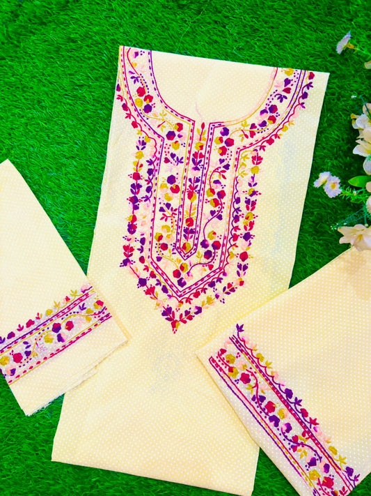 Nora 2Pc Hand Embroidered Unstitched Suit